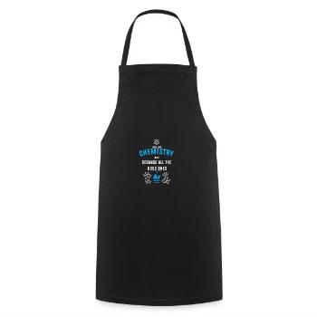 Professeur de chimie Chimiste - Tablier de cuisine - noir - Devant - AI Model Male 185 dark (185cm)