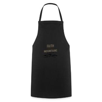 Faith Can Move Mountains Matthew 17:20 - Cooking Apron - black - Front - AI Model Male 185 dark (185cm)