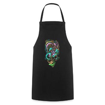Clown de science-fiction - Tablier de cuisine - noir - Devant - AI Model Male 185 dark (185cm)