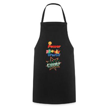 Power & World OMG - Cooking Apron - black - Front - AI Model Male 185 dark (185cm)