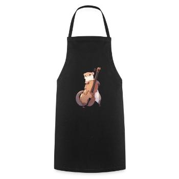 Cute mongoose playing cello - Cooking Apron - black - Front - AI Model Male 185 dark (185cm)