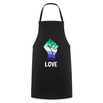Liebe Homosexuell Stolz Faust Design für Equality - Kochschürze - Schwarz - Vorne - AI Model Male 185 dark (185cm)