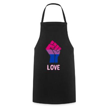 Love Bisexual Pride Fist Design for Equality - Cooking Apron - black - Front - AI Model Male 185 dark (185cm)