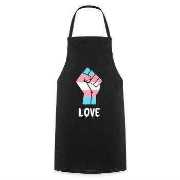 Liebe Trans Pride Faust Design für Equality - Kochschürze - Schwarz - Vorne - AI Model Male 185 dark (185cm)