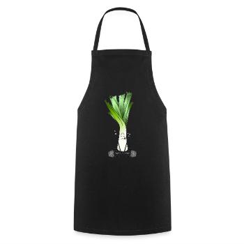 Leek - The weightlifter - Cooking Apron - black - Front - AI Model Male 185 dark (185cm)