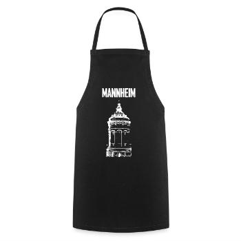 Mannheim Wasserturm Weiß - Kochschürze - Schwarz - Vorne - AI Model Male 185 dark (185cm)
