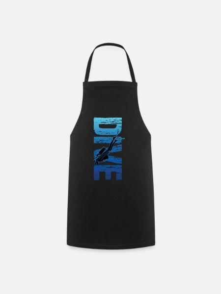 Zanurz pionowy tekst Vintage Scuba Diver - Förkläde - svart
