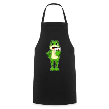 Frosch Poker Pokerkarten - Kochschürze - Schwarz - Vorne - AI Model Male 185 dark (185cm)