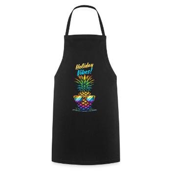 Pineapple Holiday Vibes Holiday Sunglasses Summer - Cooking Apron - black - Front - AI Model Male 185 dark (185cm)