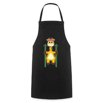 Giraffe Bodybuilder Pull-ups Bodybuilding - Cooking Apron - black - Front - AI Model Male 185 dark (185cm)