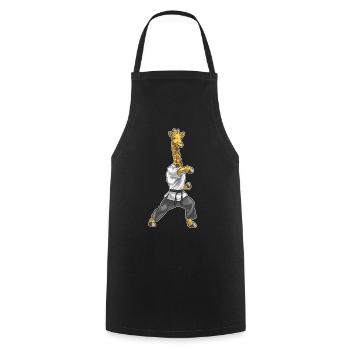 Girafe Karaté Arts Martiaux - Tablier de cuisine - noir - Devant - AI Model Male 185 dark (185cm)