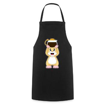 Hamster Coffee Coffee Pot - Cooking Apron - black - Front - AI Model Male 185 dark (185cm)