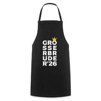 Großer Bruder 2026 Krone - Schwangerschaft Baby - Kochschürze - Schwarz - Vorne - AI Model Male 185 dark (185cm)
