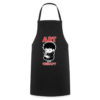 Professional Cloud Tester Manga Zen - Tablier de cuisine - noir - Devant - AI Model Male 185 dark (185cm)