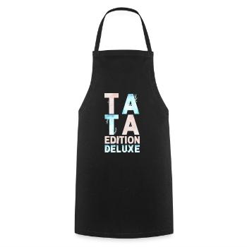 TATA EDITION DELUXE PASTEL ROSE BLEU - Tablier de cuisine - noir - Devant - AI Model Male 185 dark (185cm)