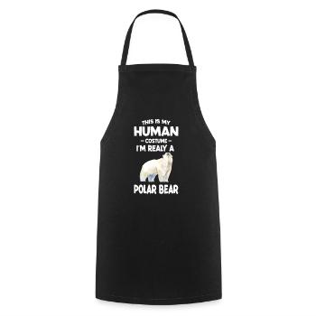 This is My Human Costume Im Really a Polar Bear - Cooking Apron - black - Front - AI Model Male 185 dark (185cm)