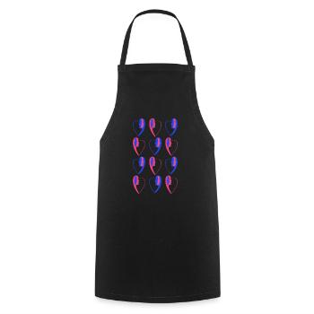 Imprimé numéro5. - Tablier de cuisine - noir - Devant - AI Model Male 185 dark (185cm)