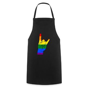 Rock On: Pride Colors Metal Sign - Cooking Apron - black - Front - AI Model Male 185 dark (185cm)