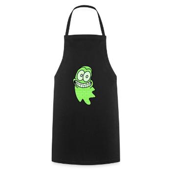 Geist an der Wand | Gespenst, Halloween, - Kochschürze - Schwarz - Vorne - AI Model Male 185 dark (185cm)