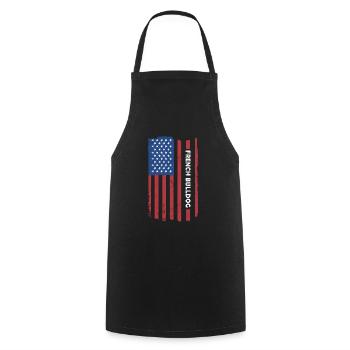 French Bulldog Us Flag - Cooking Apron - black - Front - AI Model Male 185 dark (185cm)