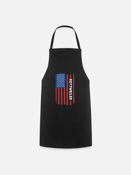Rottweiler Us Flag - Kochschürze - Schwarz