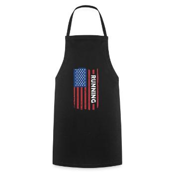 Sport Us Flag Running - Kochschürze - Schwarz - Vorne - AI Model Male 185 dark (185cm)