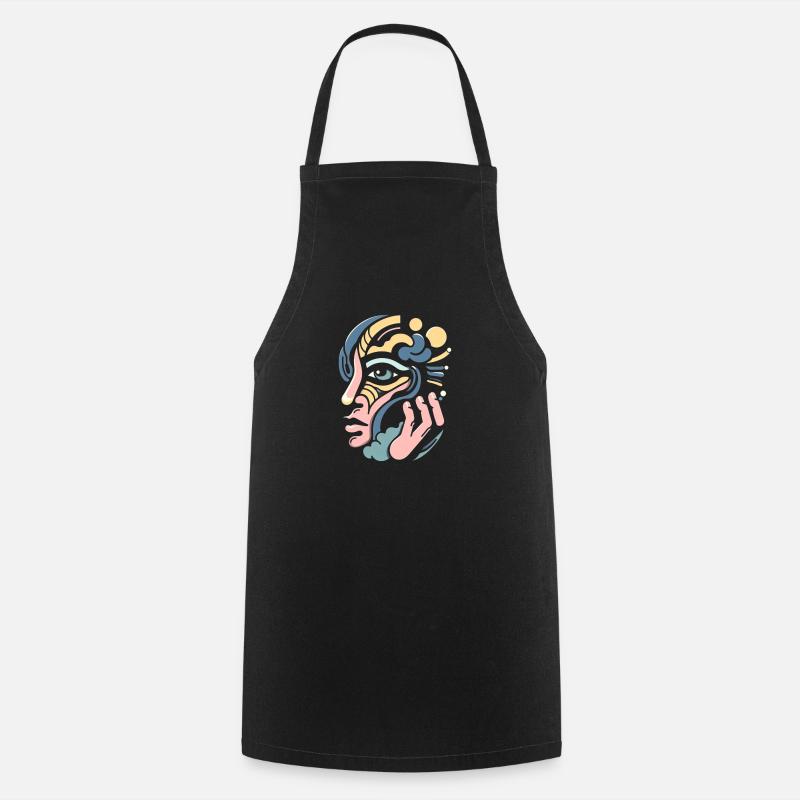 Visage onirique - Tablier de cuisine - noir