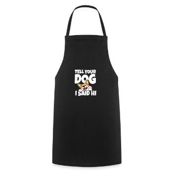 Dites bonjour à votre chien - Tablier de cuisine - noir - Devant - AI Model Male 185 dark (185cm)