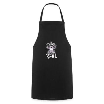 The fight is real - Cooking Apron - black - Front - AI Model Male 185 dark (185cm)