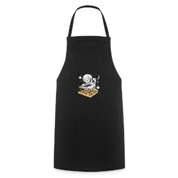 Astronaut pizza - Cooking Apron - black - Front - AI Model Male 185 dark (185cm)