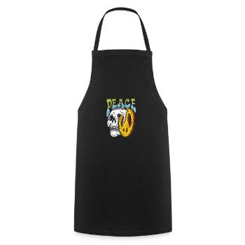 Crâne de la paix - Tablier de cuisine - noir - Devant - AI Model Male 185 dark (185cm)