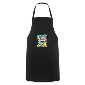 Death by ice cream | cool summer skull - Cooking Apron - black - Front - AI Model Male 185 dark (185cm)