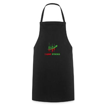 Love of stocks - Cooking Apron - black - Front - AI Model Male 185 dark (185cm)