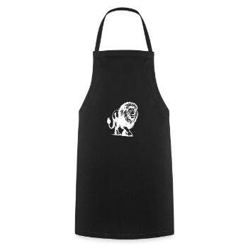 Mighty big cat lion with mane - Cooking Apron - black - Front - AI Model Male 185 dark (185cm)