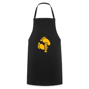 Footprint Baby Birth Pavel - Cooking Apron - black - Front - AI Model Male 185 dark (185cm)