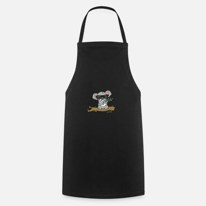 Koala with glasses - Cooking Apron - black