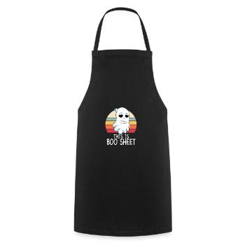 This Is Boo Sheet - Cooking Apron - black - Front - AI Model Male 185 dark (185cm)