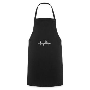 Heartbeat for Tribal Snail Tattoo with House - Cooking Apron - black - Front - AI Model Male 185 dark (185cm)