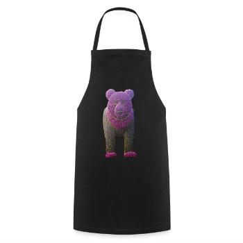 Flower Bear Bear Flowers - Cooking Apron - black - Front - AI Model Male 185 dark (185cm)