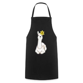 Llama Daffodil - Cooking Apron - black - Front - AI Model Male 185 dark (185cm)