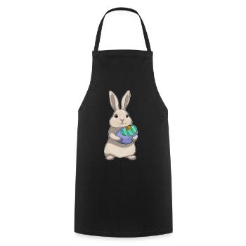 Tétine de Pâques Bunny - Tablier de cuisine - noir - Devant - AI Model Male 185 dark (185cm)