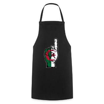 Algeria flag number 1 used - Cooking Apron - black - Front - AI Model Male 185 dark (185cm)