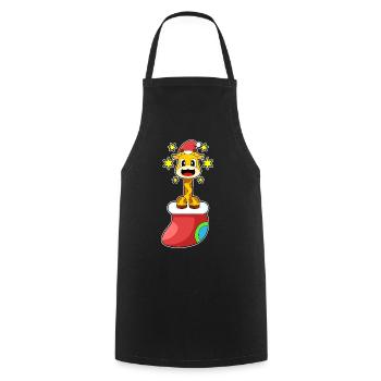 Giraffe Christmas Christmas Sock - Cooking Apron - black - Front - AI Model Male 185 dark (185cm)