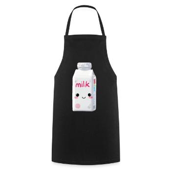 Milk Kawaii - Cooking Apron - black - Front - AI Model Male 185 dark (185cm)