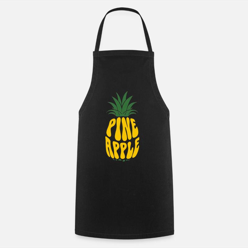 Pineapple Fruit Ananas Obst - Cooking Apron - black