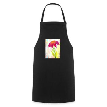 A flower - Cooking Apron - black - Front - AI Model Male 185 dark (185cm)