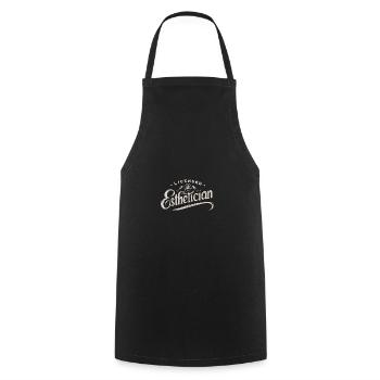 Lizensierte Kosmetikerin - Kochschürze - Schwarz - Vorne - AI Model Male 185 dark (185cm)