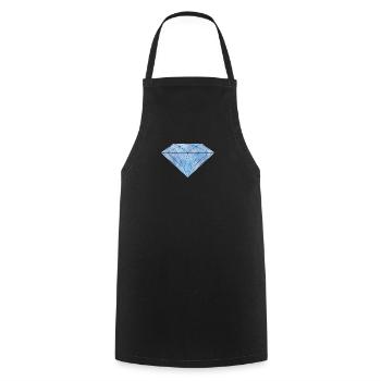 Blue diamond crystal gemstone - Cooking Apron - black - Front - AI Model Male 185 dark (185cm)