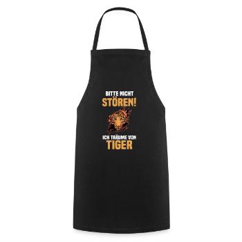 Tiger Motiv - Kochschürze - Schwarz - Vorne - AI Model Male 185 dark (185cm)