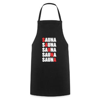 Wellness Saunagänger Saunieren Saunierer Sauna - Kochschürze - Schwarz - Vorne - AI Model Male 185 dark (185cm)